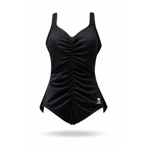 TYR Black Ruched One Piece Swimsuit Size 12 Tummy Control Slimming Swimwear